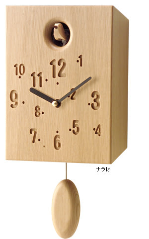 cosine(コサイン)カッコー時計（ナラ材） 木製 掛時計（掛け時計