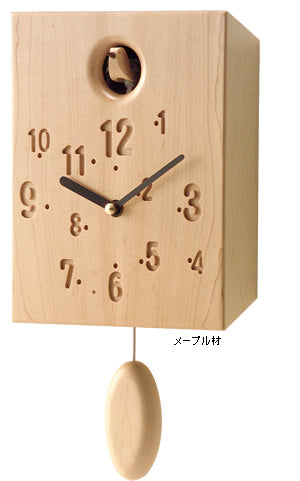 cosine(コサイン)カッコー時計（メープル材） 木製 掛時計（掛け時計